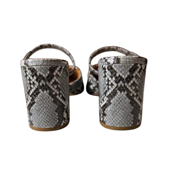 Steve Madden Presley Heel Shoes Womens Gray Snake Pointed Toe Mule 9M - Picture 4 of 8